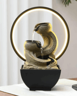 Water Fountains with Ring Light for Home Decor