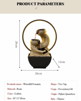 Water Fountains with Ring Light for Home Decor